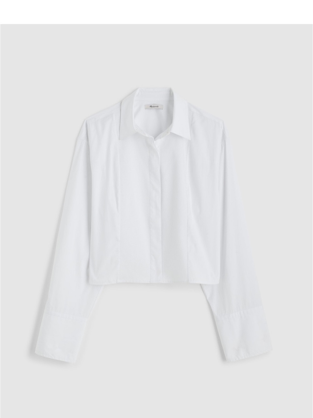 Madewell White Straight Hem Tuxedo Button-Down Shirt NY343 Large Brand New